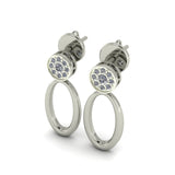 Modern Oval Diamond Drop Earrings (925 Silver)