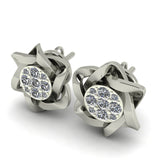 Nova Star Diamond Stud Earrings in Sterling Silver