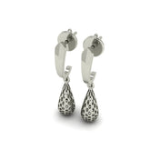 925 Silver Openwork Teardrop Drop Earrings