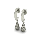 925 Silver Openwork Teardrop Drop Earrings