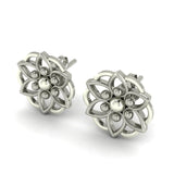 Sterling Silver Floral Stud Earrings for Women