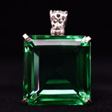 Certified Natural Topaz 133 Ct 925 Sterling Silver Pendant Rare Green Gemstone