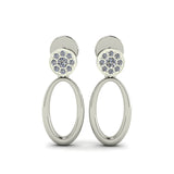 Modern Oval Diamond Drop Earrings (925 Silver)