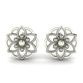 Sterling Silver Floral Stud Earrings for Women