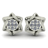 Nova Star Diamond Stud Earrings in Sterling Silver