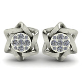 Nova Star Diamond Stud Earrings in Sterling Silver