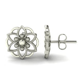 Sterling Silver Floral Stud Earrings for Women