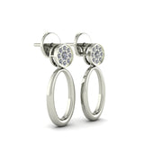 Modern Oval Diamond Drop Earrings (925 Silver)