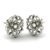 Sterling Silver Floral Stud Earrings for Women