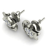 Nova Star Diamond Stud Earrings in Sterling Silver