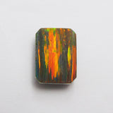 8.10 Carat Natural Boulder Opal | Certified Multi-Color Emerald Cut Loose Gemstone