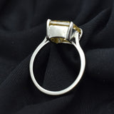 18.30 Ct Synthetic CERTIFIED Square Cut Moissanite 925 Sterling Silver Ring