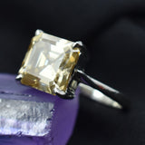 18.30 Ct Synthetic CERTIFIED Square Cut Moissanite 925 Sterling Silver Ring