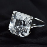 Best Ring Sz 9.5 White 35.15 Ct Square Shape 925 sterling silver Sapphire Ring