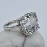 Best Ring Sz 9.5 White 35.15 Ct Square Shape 925 sterling silver Sapphire Ring