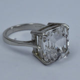 Best Ring Sz 9.5 White 35.15 Ct Square Shape 925 sterling silver Sapphire Ring