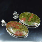 Natural 117.85 Carat Jasper CERTIFIED Pendant Oval Silver Pendant 925 Sterling