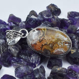 Lace agate Oval Cut 78.80 Ct Pendant Healing Stone 925 Silver Gemstone