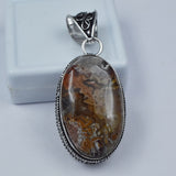Lace agate Oval Cut 78.80 Ct Pendant Healing Stone 925 Silver Gemstone