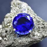 925 Sterling Silver Pendant Round Blue Topaz 95.05 Ct Lab Created Gemstone