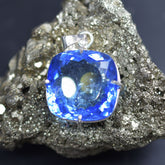Blue Topaz Pendant 925 Sterling Silver Natural Cushion 85.55 Ct Gems CERTIFIED