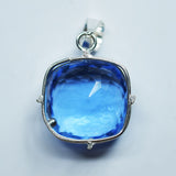 Blue Topaz Pendant 925 Sterling Silver Natural Cushion 85.55 Ct Gems CERTIFIED