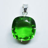 Green Topaz Pendant Natural Cushion 925 Sterling Silver 110.20 Ct Gems CERTIFIED