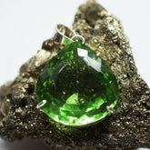 Certified 110.20 Ct Green Topaz Pendant 925 Sterling Silver pear Gems Natural