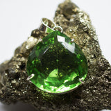 Certified 110.20 Ct Green Topaz Pendant 925 Sterling Silver pear Gems Natural