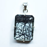 Certified 925 Sterling Silver Pendant Natural 100.15 Ct Rutile Emerald Gems