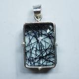 Certified 925 Sterling Silver Pendant Natural 100.15 Ct Rutile Emerald Gems