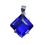 Lab Created 925 Sterling Silver Blue Tanzanite Pendant 75.60 Ct Gems CERTIFIED