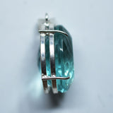 Lab Created Aquamarine Pendant 106.30 Ct 925 Sterling Silver Gems CERTIFIED