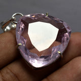 81 Ct Topaz Pendant 925 Sterling Silver Gemstone Lab-Created Trillion CERTIFIED