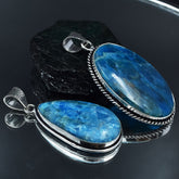 Apatite 112.80 Ct Oval-Pear 925 Silver Pendant Healing Stone CERTIFIED Gemstone