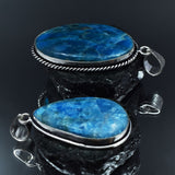 Apatite 112.80 Ct Oval-Pear 925 Silver Pendant Healing Stone CERTIFIED Gemstone