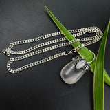 Beautiful Silver 925 Rose Quartz 118.45 Ct Fancy Pendant With Chain Lite Pink