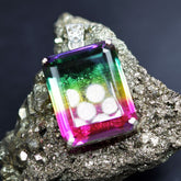 925 Sterling Silver Pendant Bi-Color Natural Tourmaline 156.15 Gems Certified