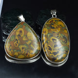 161.2 Ct Pair Pendant 925 Sterling Silver Fruit Jasper Pear-Oval CERTIFIED Gems