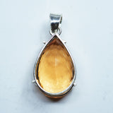 75.90 Honey Topaz Pendant Lab Created 925 Sterling Silve Gemstone CERTIFIED