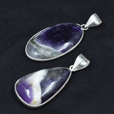 Amethyst Oval-Pear 925 Silver Pendant Healing Stone 87.65 Ct CERTIFIED Gemstone