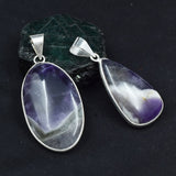 Amethyst Oval-Pear 925 Silver Pendant Healing Stone 87.65 Ct CERTIFIED Gemstone