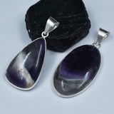 Amethyst Oval-Pear 925 Silver Pendant Healing Stone 87.65 Ct CERTIFIED Gemstone
