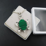 Silver 925 Beautiful Pendant With Chain 97.00 Ct Natural Turtle Fancy Green Jade
