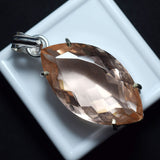 80 Ct Marquise Padparadscha Sapphire 925 Sterling Silver Pendant CERTIFIED Gems