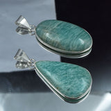 Amazonite Antique Oval-Pear 84.05 Ct Pendant Healing Stone 925 Silver Gemstone