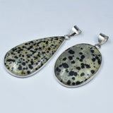 Dalmatian Jasper 114 Ct Oval-Pear Cut Pendant Healing Stone 925 Silver Gemstone