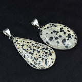 Dalmatian Jasper 114 Ct Oval-Pear Cut Pendant Healing Stone 925 Silver Gemstone