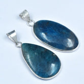 86.55 Ct Oval-Pear Cut Apatite Blue Gemstone Pendant Healing Stone 925 Silver