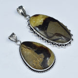 140 Ct Septarain Oval Cut 925 Silver Pendant Healing Stone Gemstone CERTIFIED